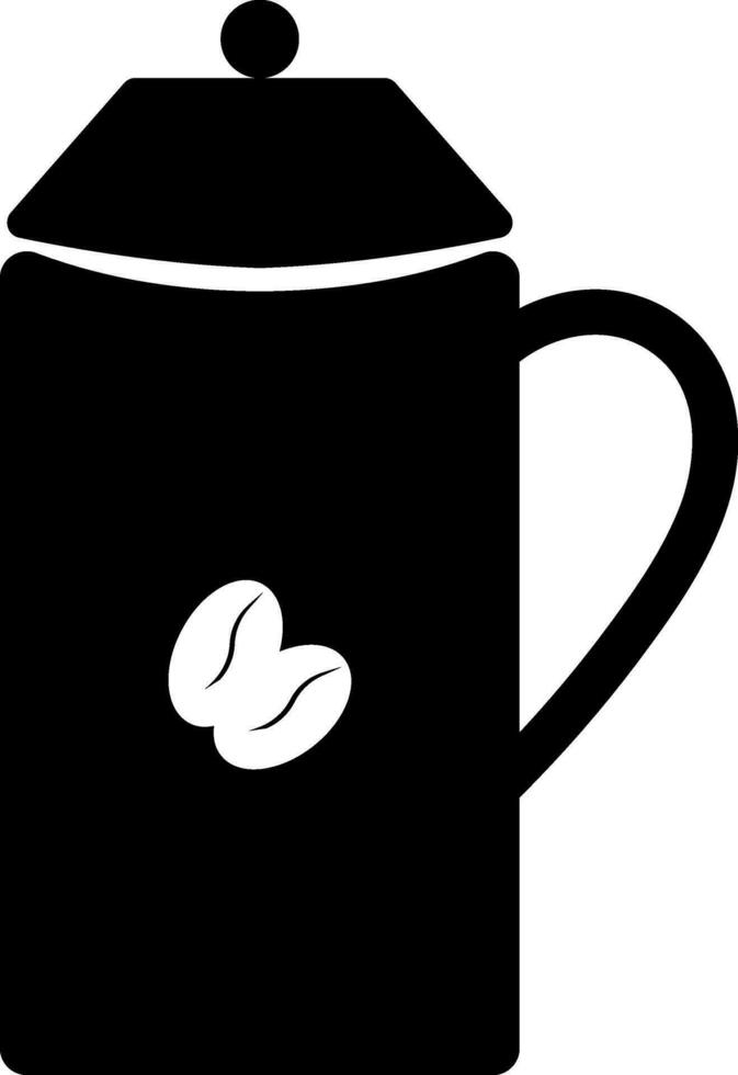 Black and White coffee jug. vector