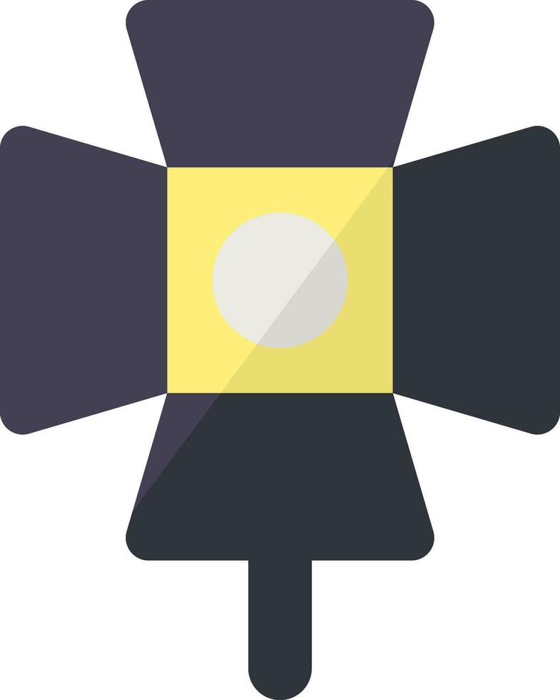 Spot light icon in yellow and black color. vector