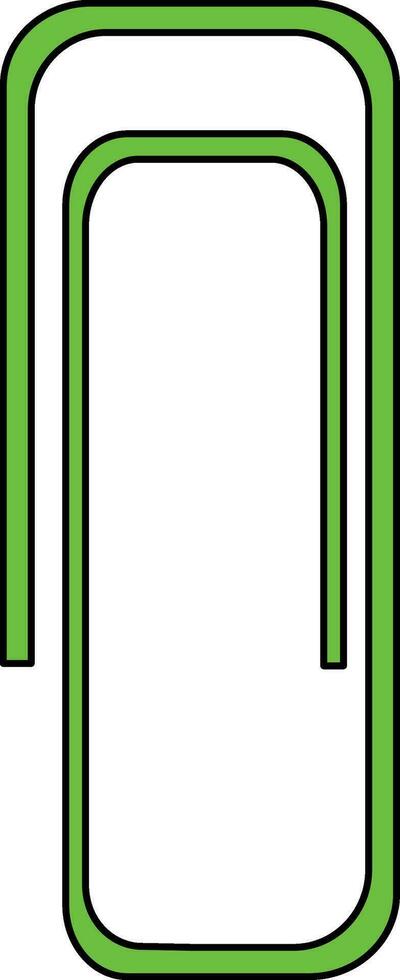 Green color with stroke of paper pin icon for attach paper. vector