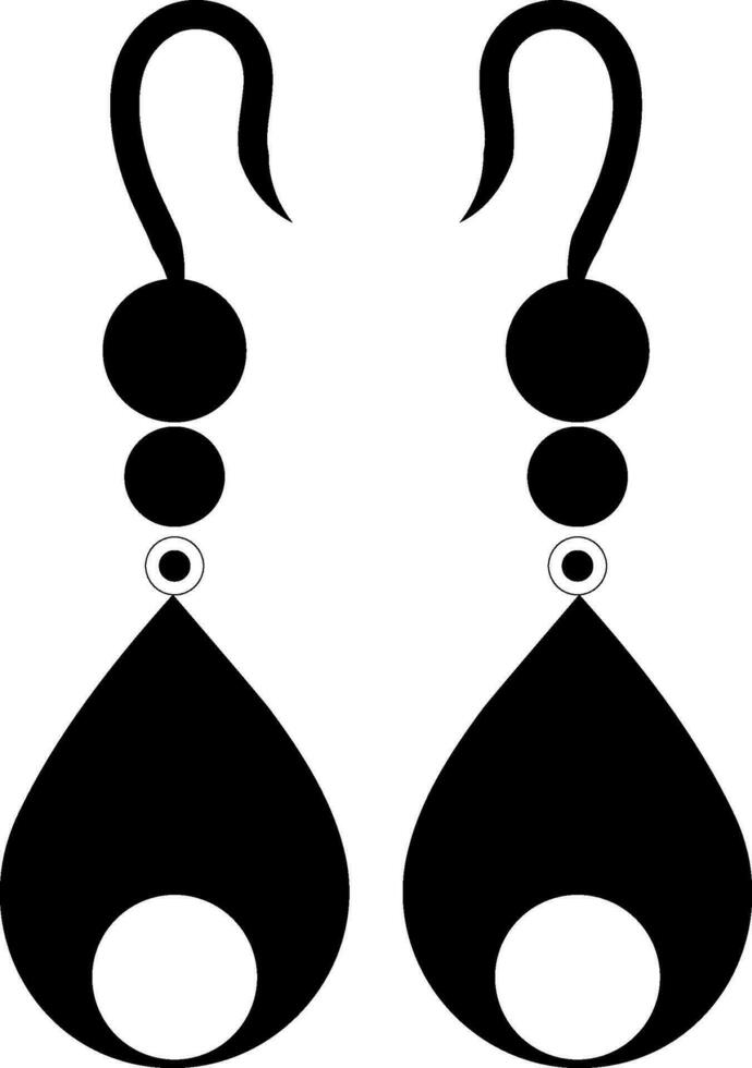 Beautiful Earrings symbol in flat style. vector