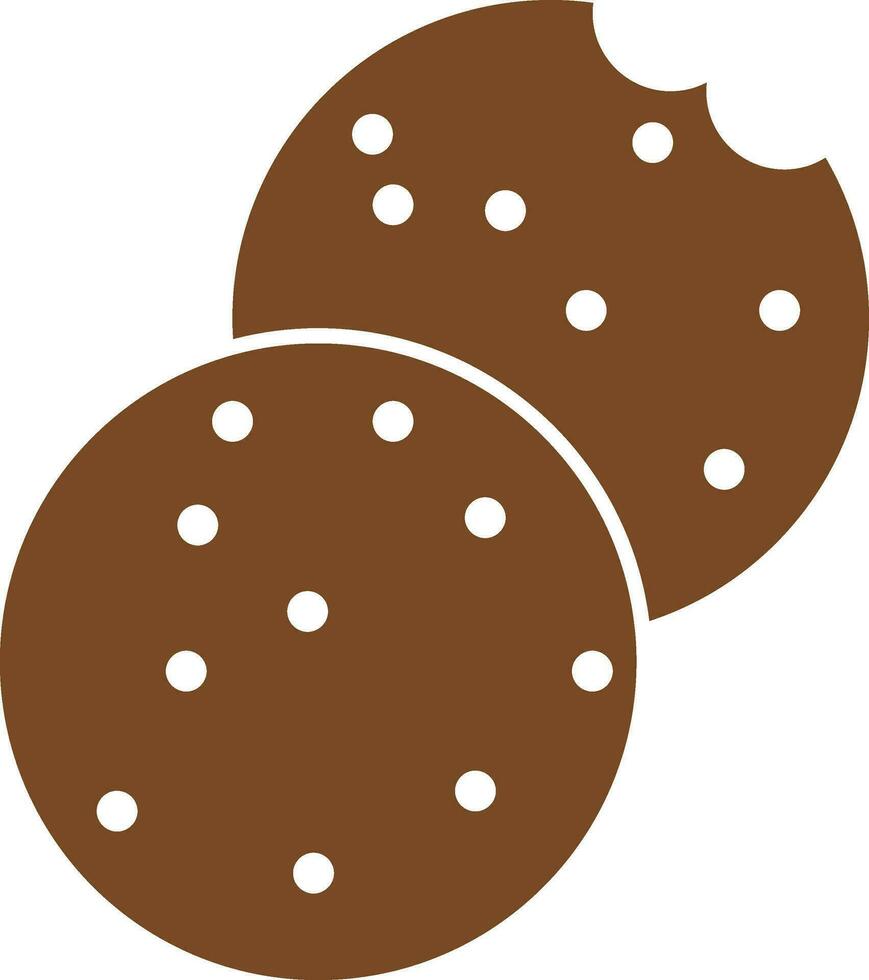 Brown cookies decorated dots. vector