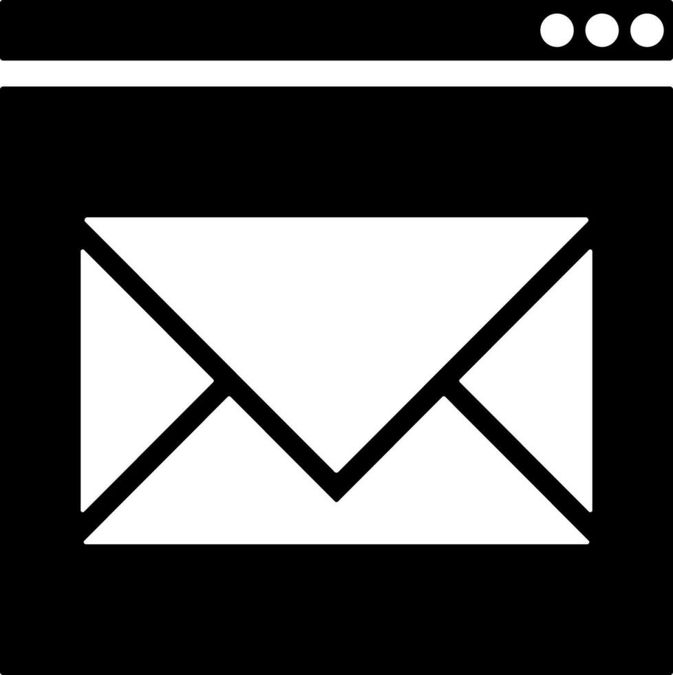 Browser mail icon in flat style. vector