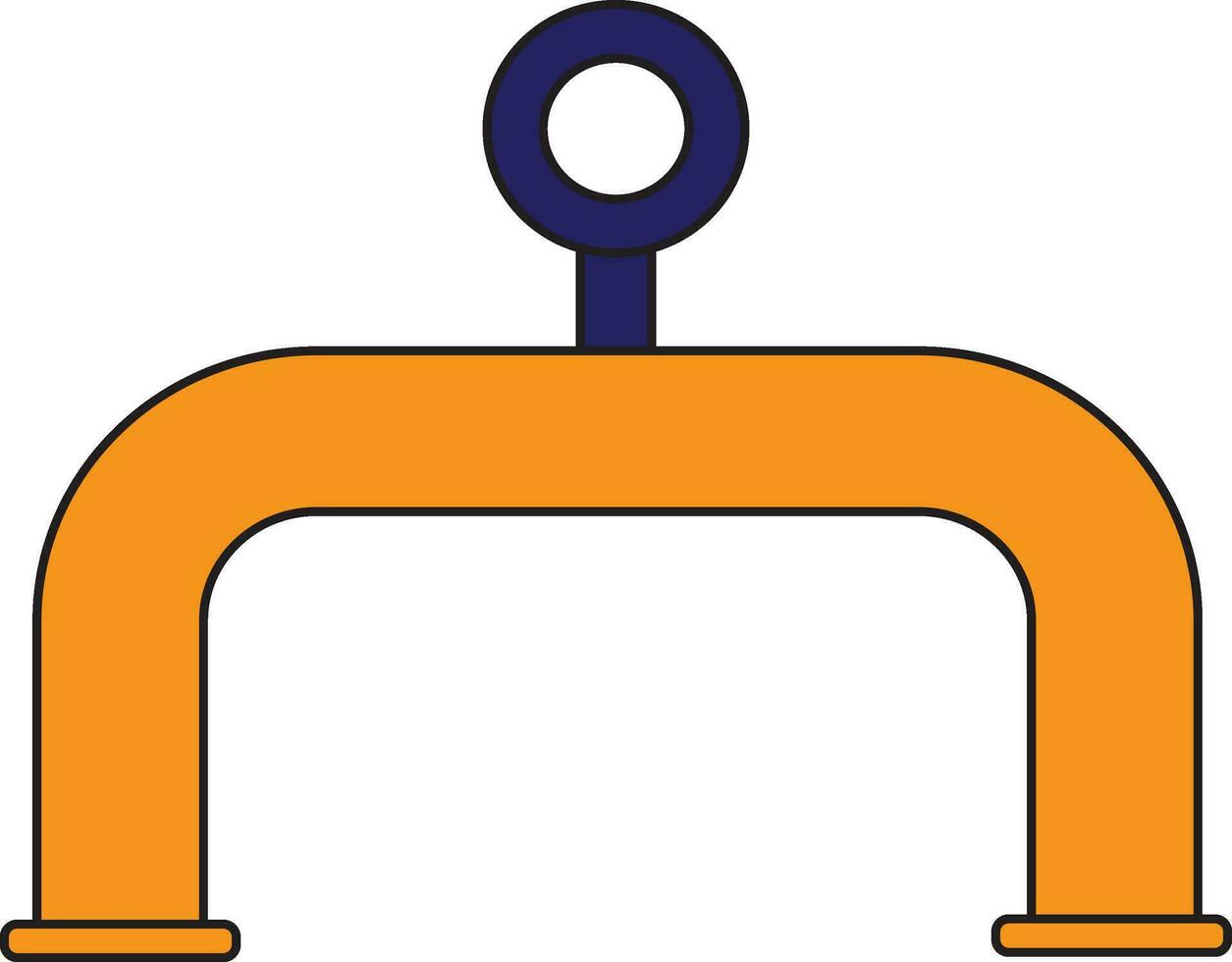 Flat style pipe in blue and yellow color. vector