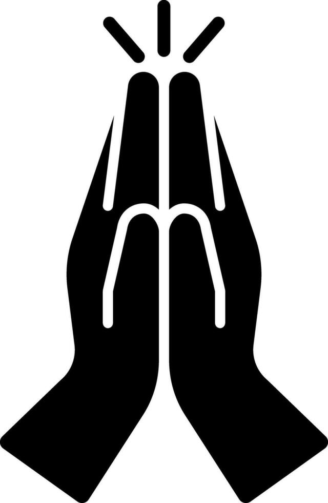 Vector illustration of namaste or welcome icon.