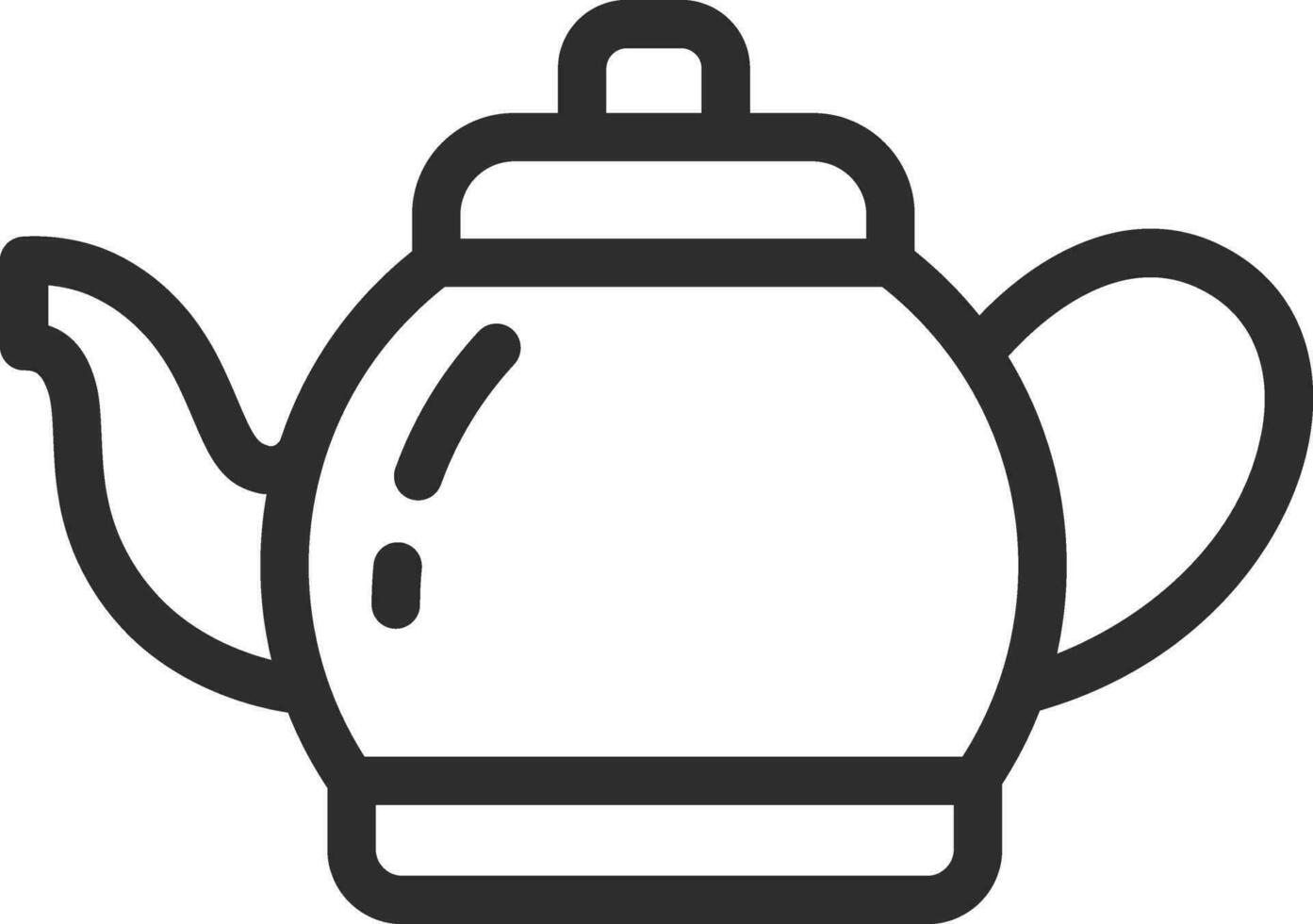 Isolated teapot icon in line art. vector