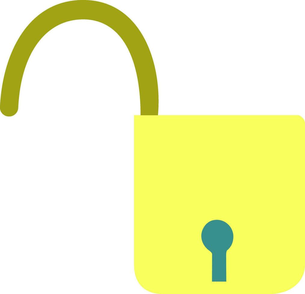 Open lock in flat style. vector