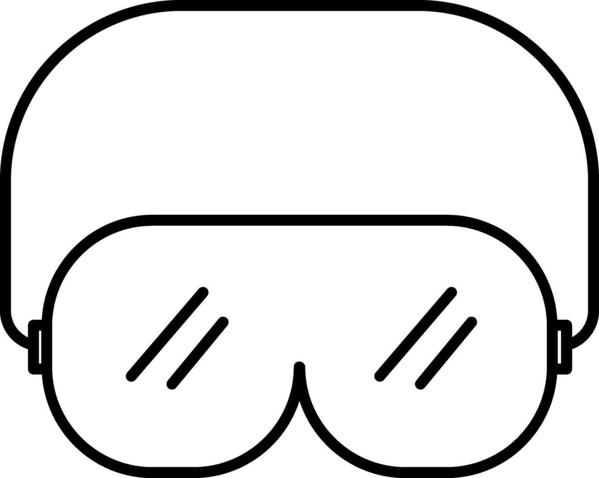 Safety Goggles Icon In Black Line Art. vector