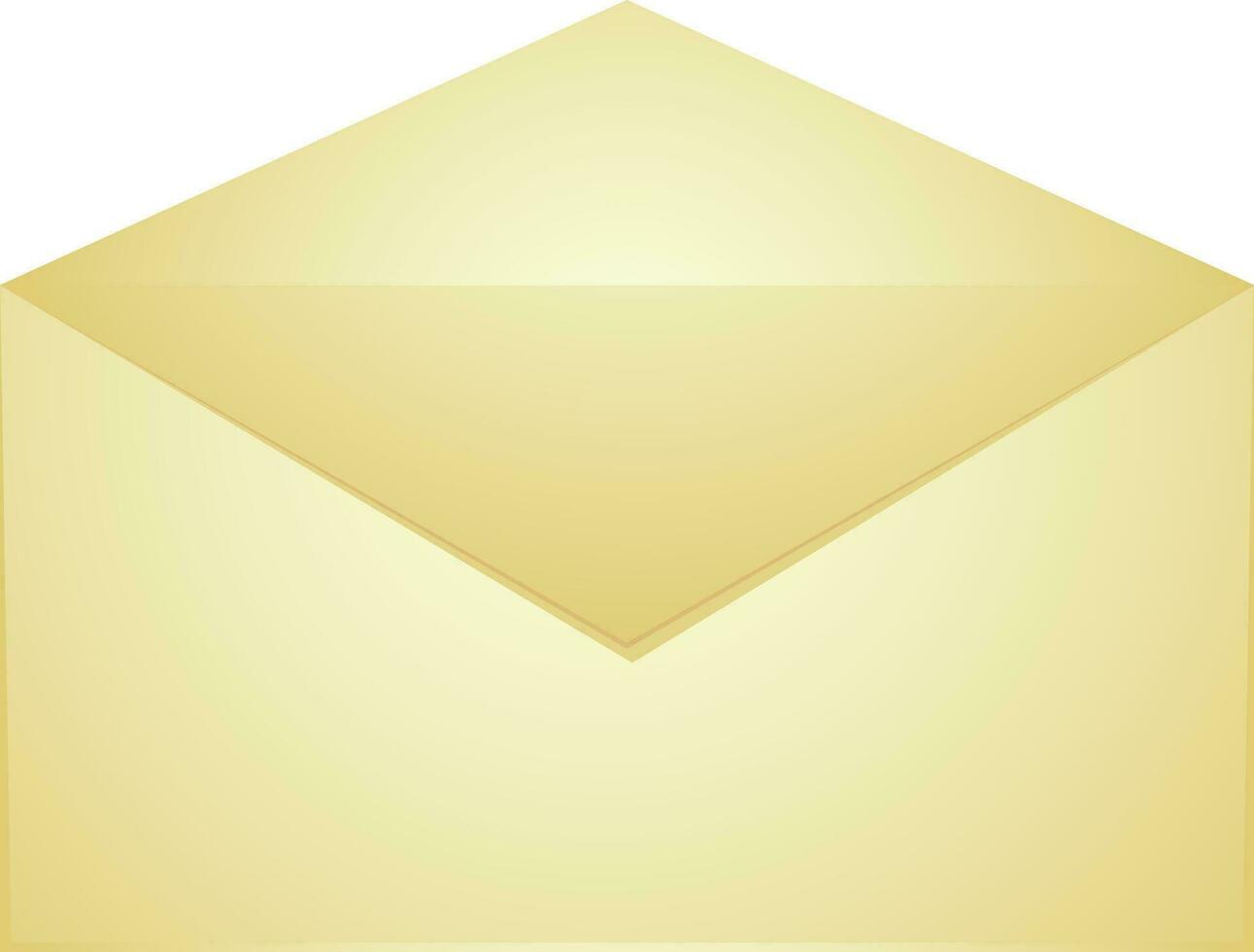 Illustration of a golden envelope in flat style. vector