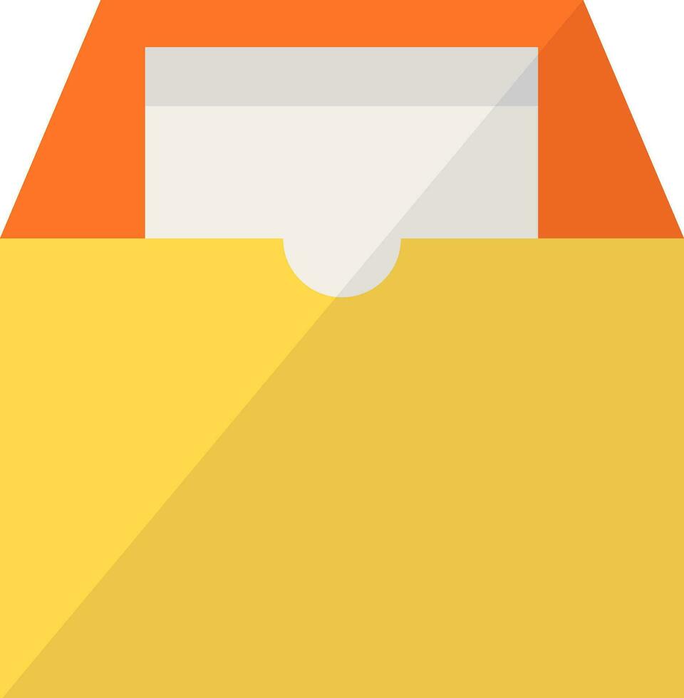 Open drawer icon in yellow and orange color. vector