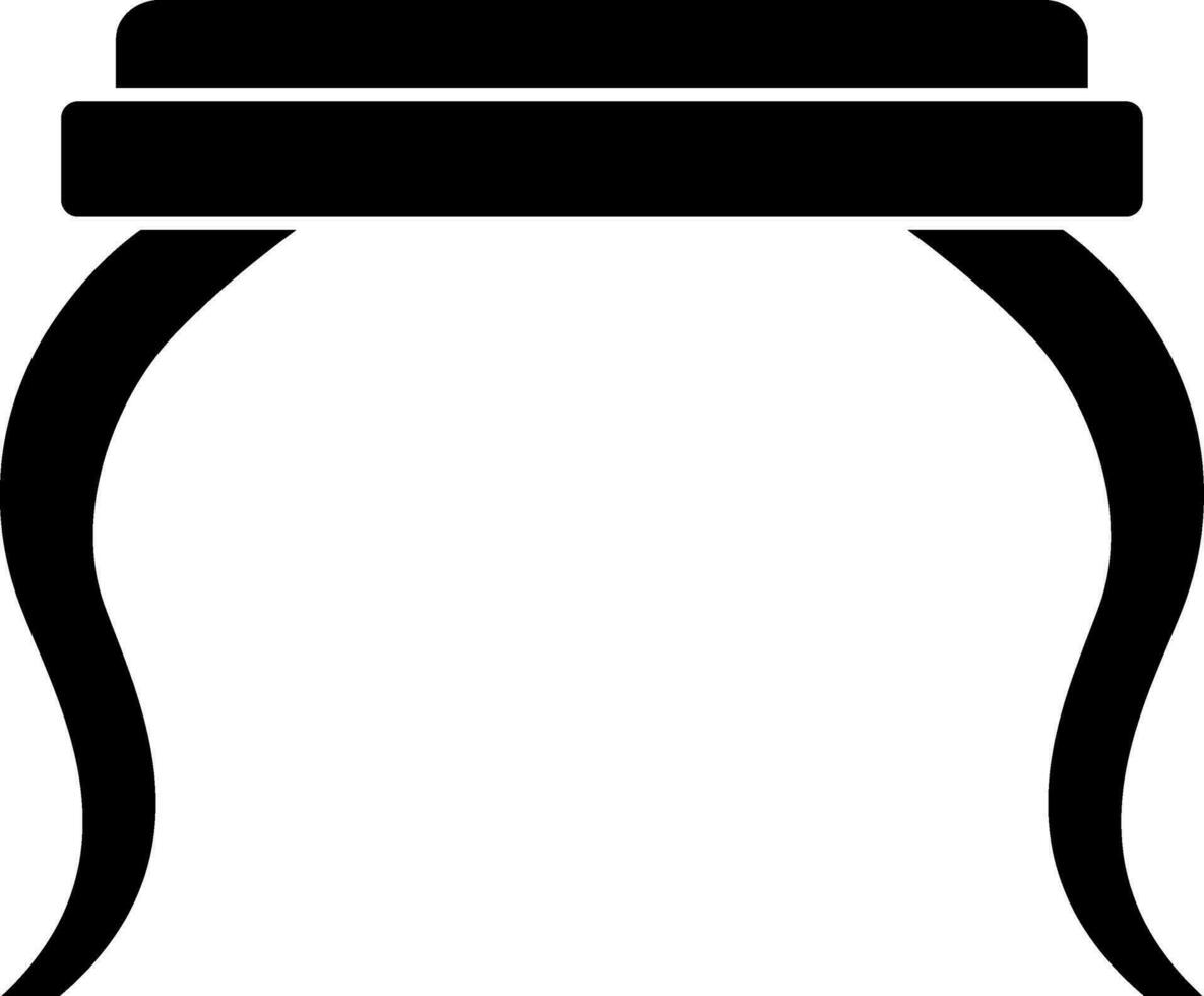 Isolated Stool Icon In Black And White Color. vector