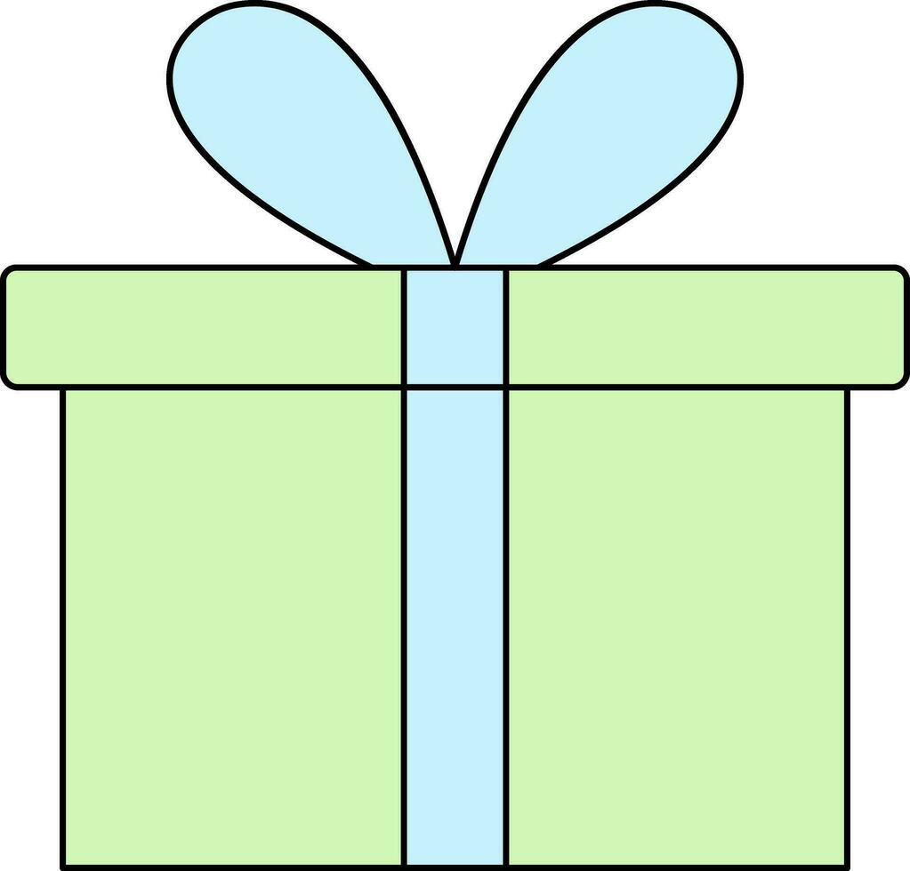 regalo caja icono en verde y azul color. vector