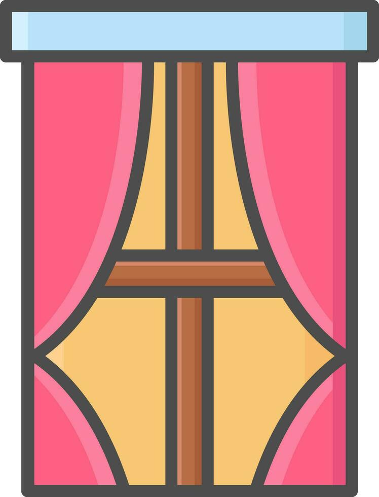 vistoso ventana icono en plano estilo. vector