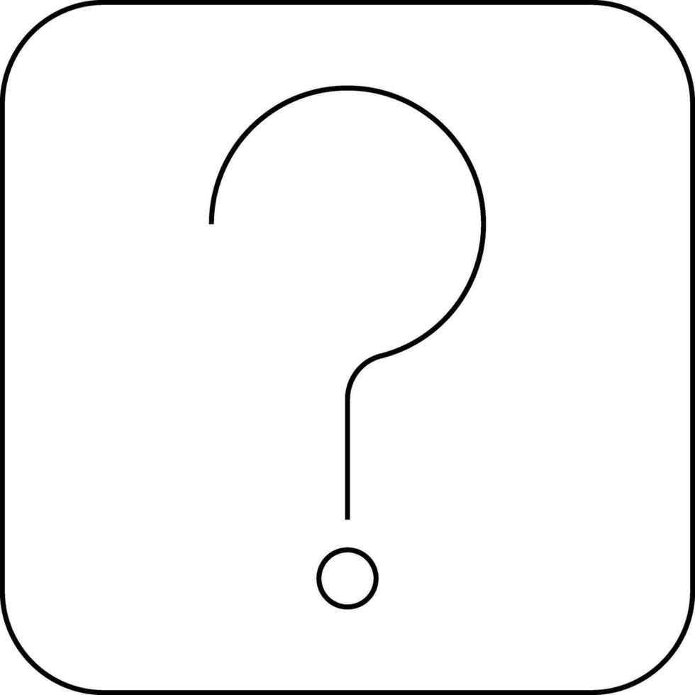 Question Button Mark Icon In Thin Line Art. vector