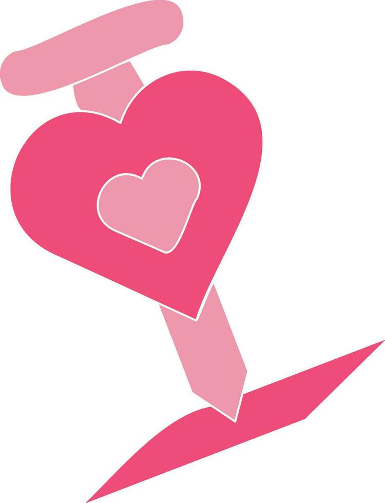 Heart Pointer Icon In Flat Style. vector