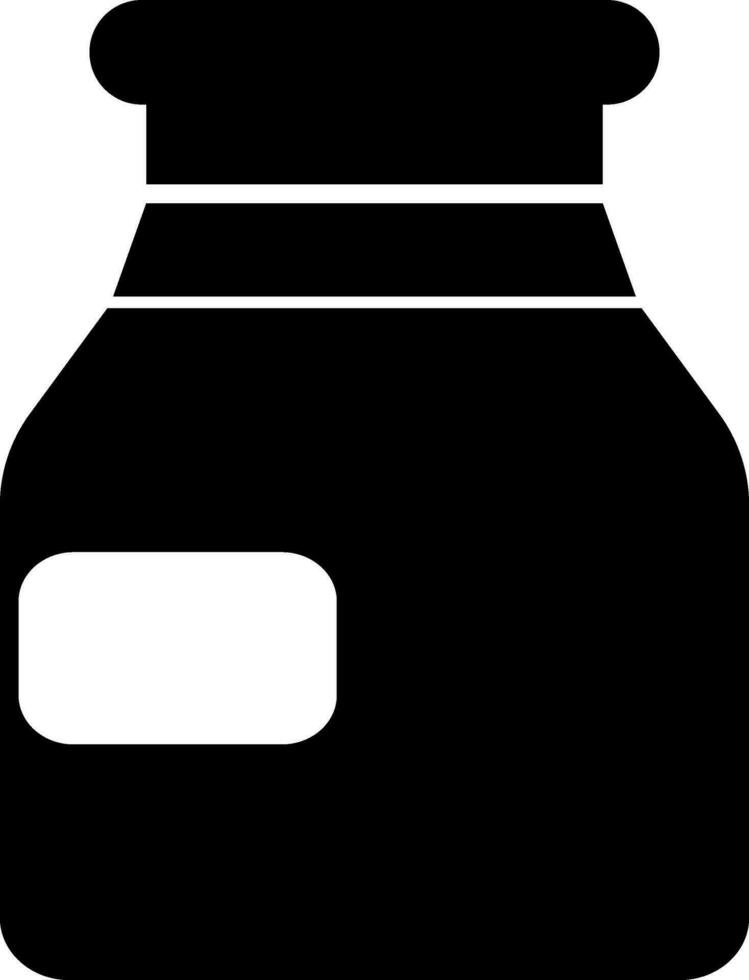 Illustration of a jar in black and white color. vector