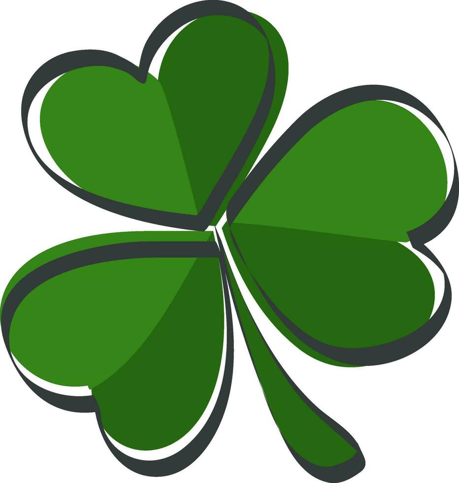 Flat illustration of green shamrock leaf. vector