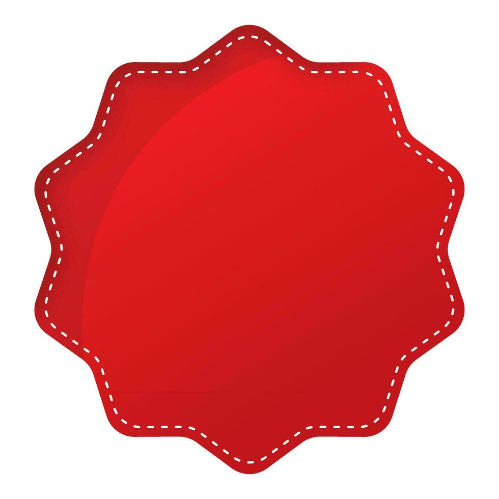 Red Empty Round Label Or Sticker Element On White Background. vector