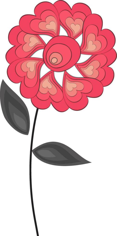 Beautiful flower made of hearts. vector