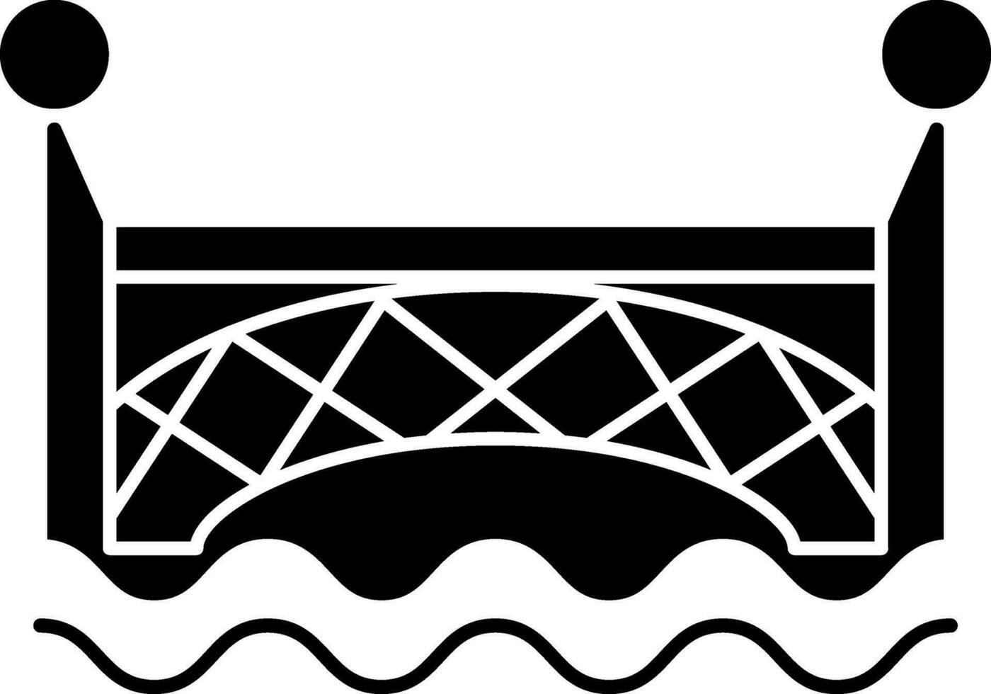 Glyph Bridge Icon on White Background. vector