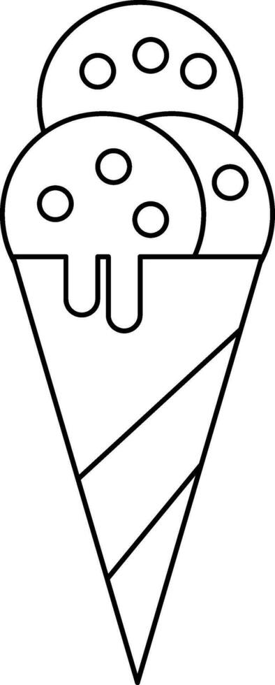 Ice Cream Cone Icon in Flat Style. vector