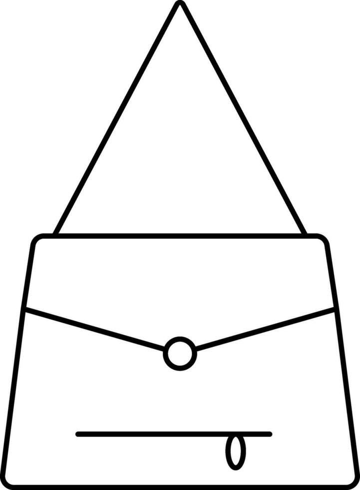 Shoulder Bag Icon In Stroke Style. vector