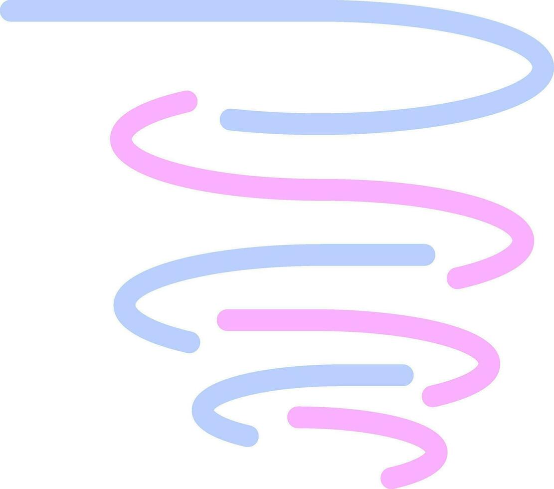 Tornado Icon In Blue And Pink Line Art. vector