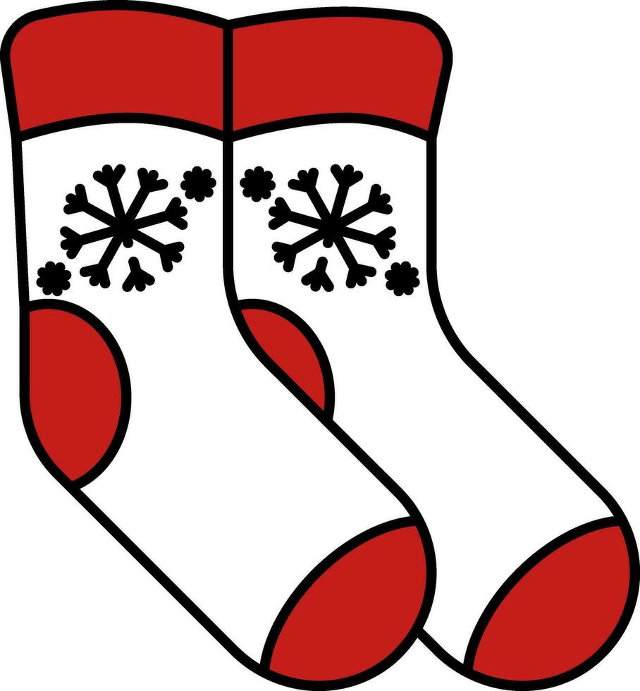 Navidad, calcetín, calcetines icono vector