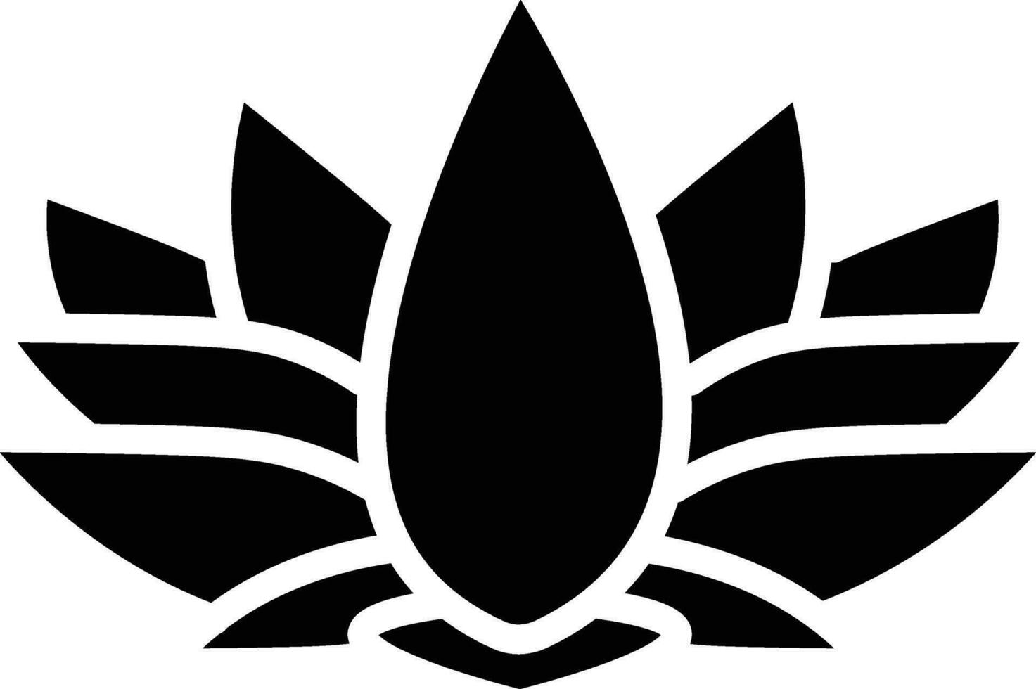 Glyph Lotus Flower Icon in Flat Style. vector