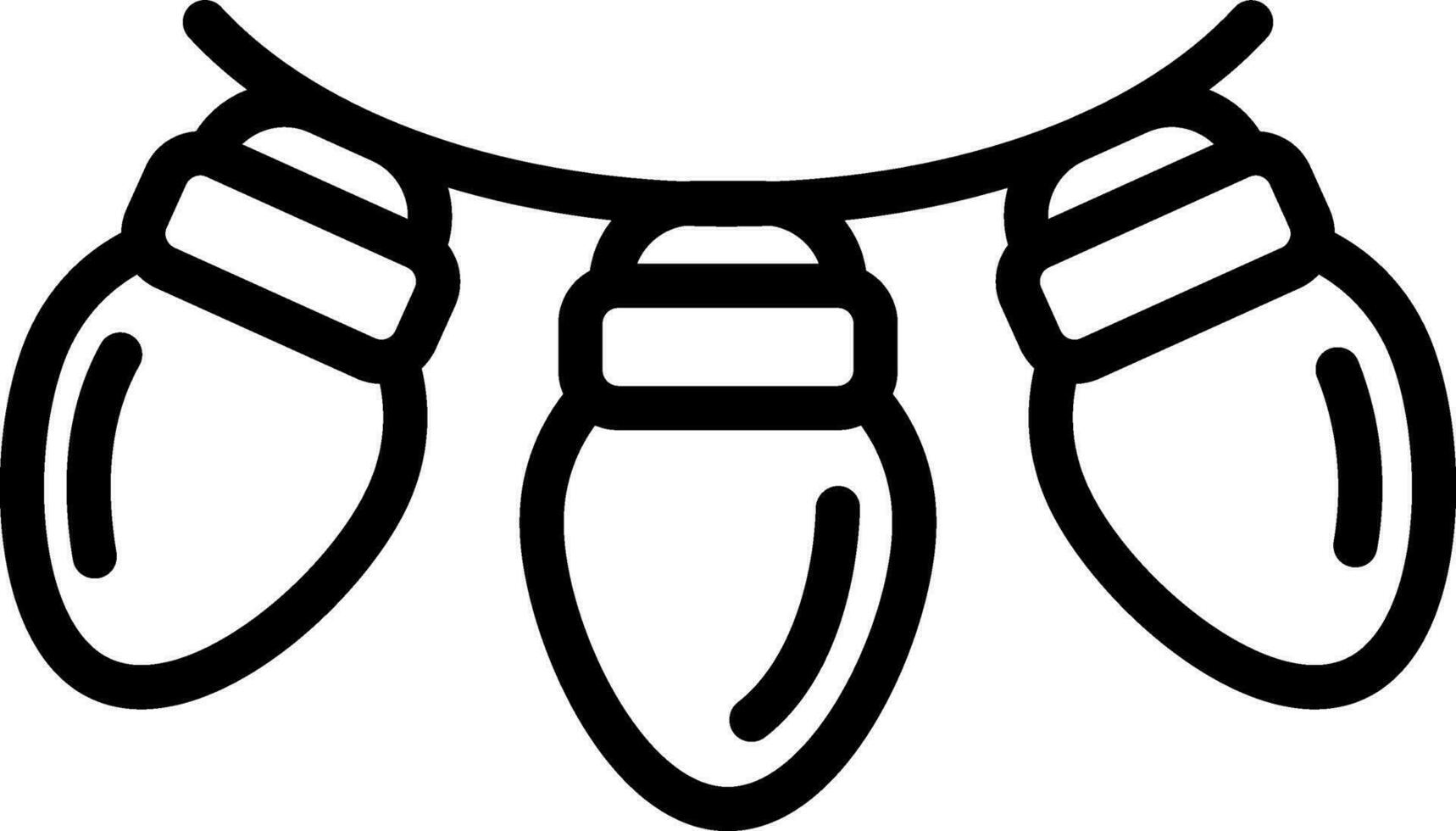 Lighting Garland icon in black thin line art. vector