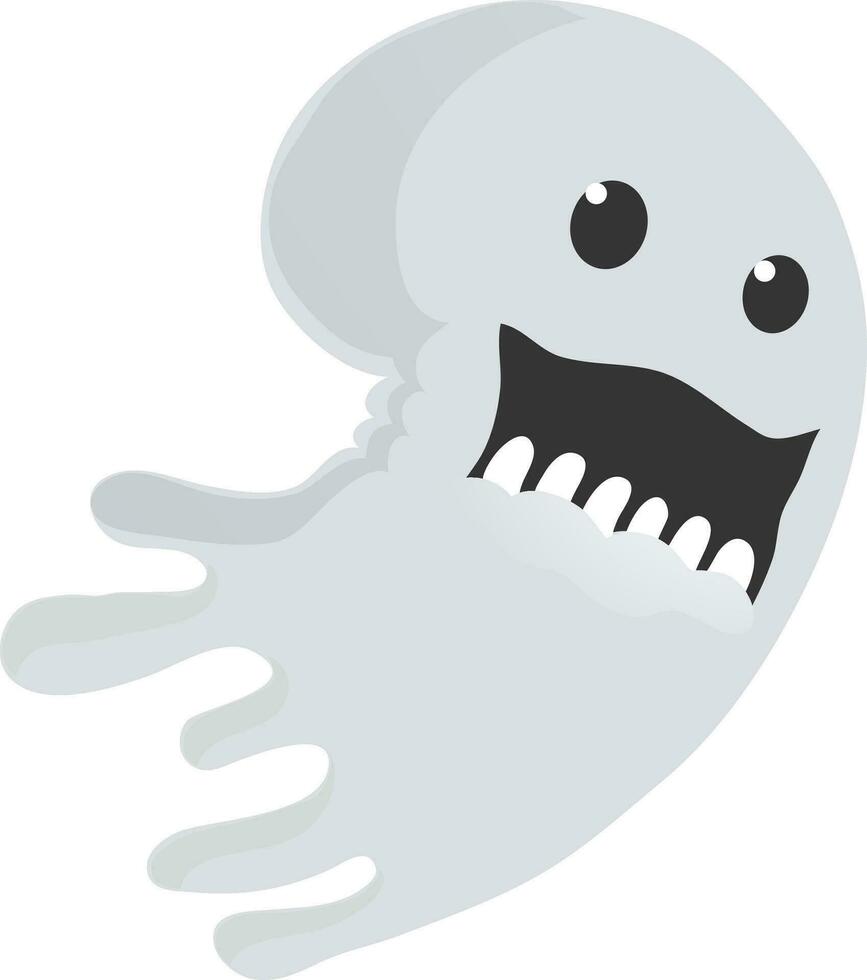 Cartoon character of flying ghost. vector