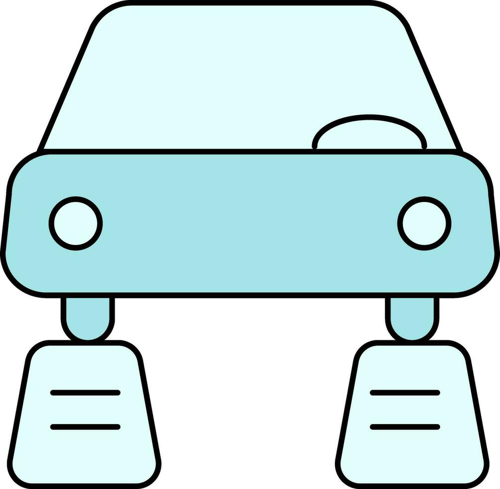 Vehicle Lift Icon in Turquoise Color. vector