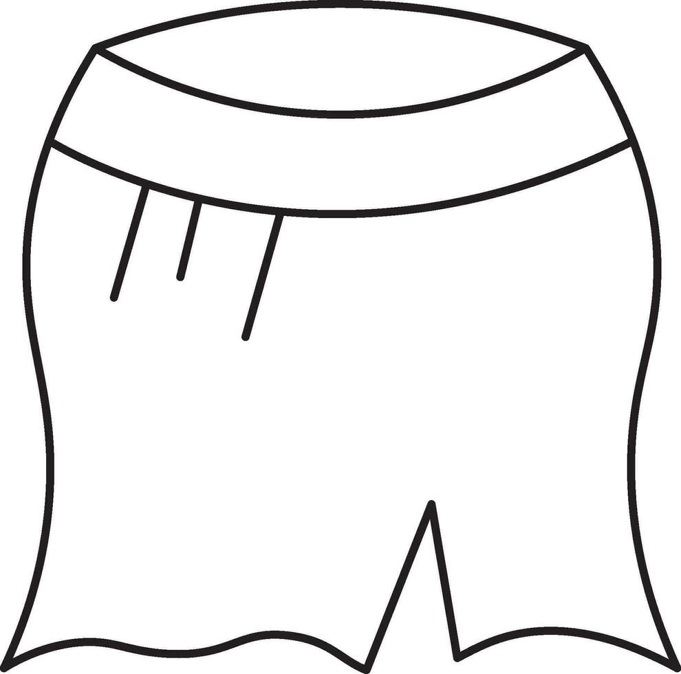 plano estilo corte largo falda icono en negro línea Arte. vector