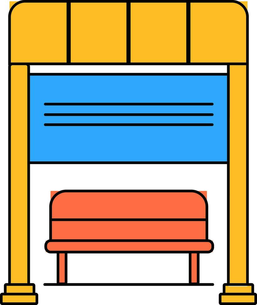 Colorful passenger seat at bus station. vector