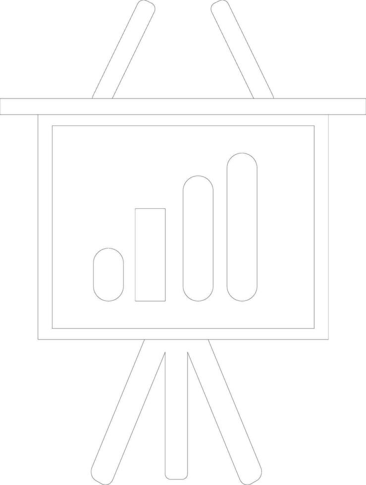 Line art graph presentation on board. vector