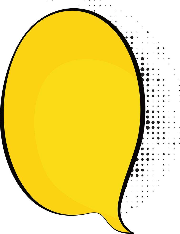 Empty yellow comic speech bubble in pop art style. vector