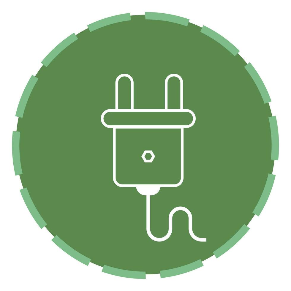 Flat Style Plug On Green Background. vector