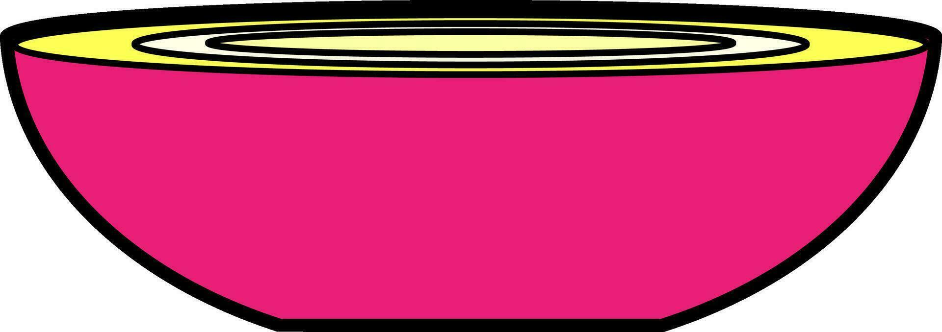 Pink bowl in flat style. vector