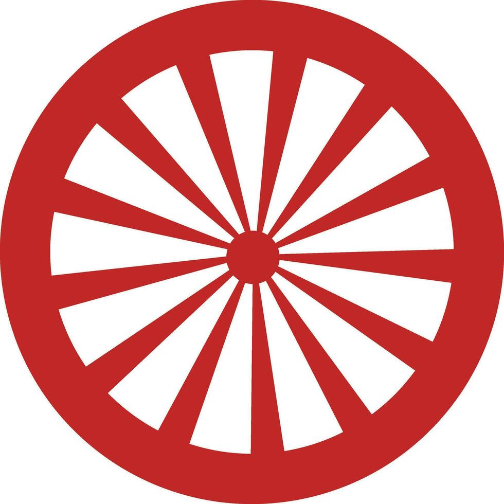 Icon of lemon slice in red color. vector