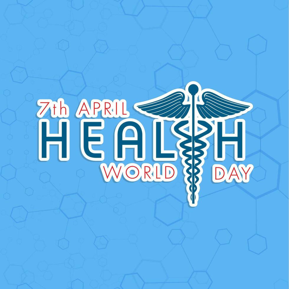Abstract world heath day concept with medical symbol and stylish text on background. vector