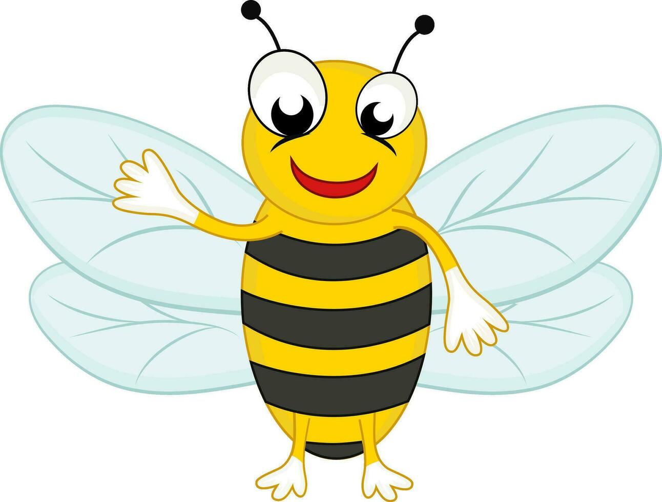 Bee cartoon character. vector
