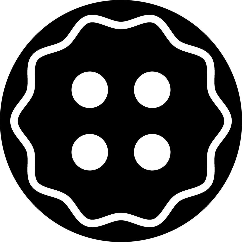 plano estilo de coser botón icono en negro y blanco color vector