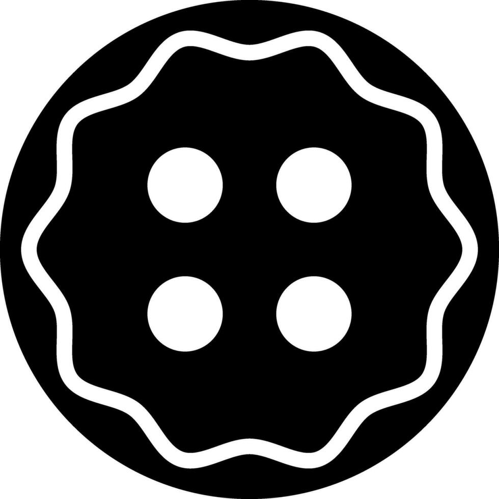 Flat style sewing button icon in Black and White color vector