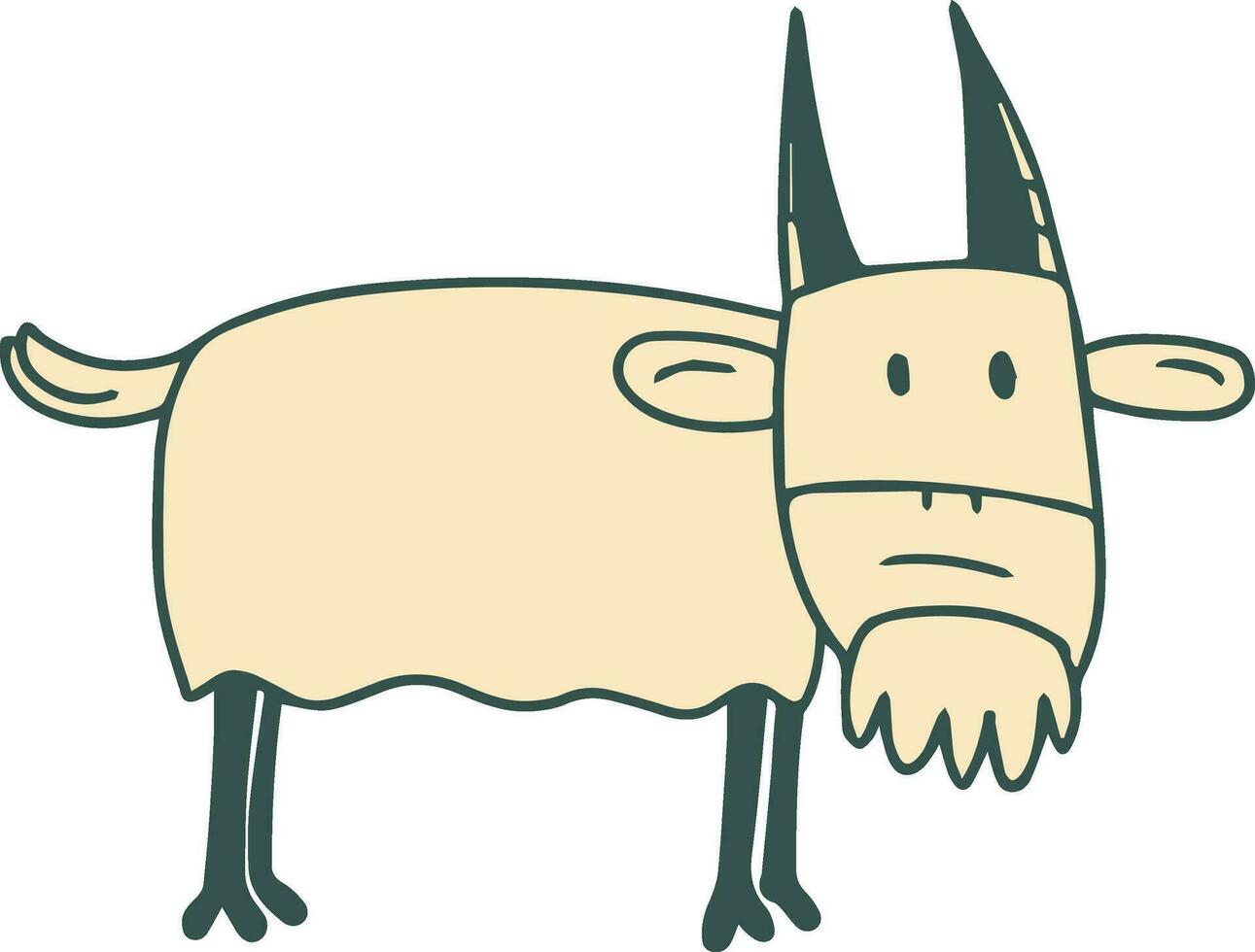 Cute cartoon of goat. vector