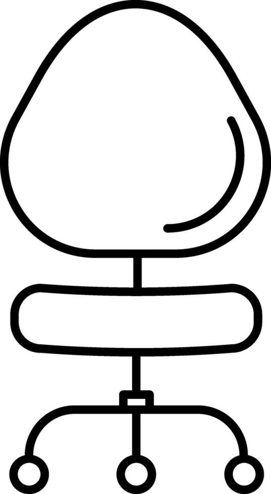 Spinny Chair Icon or Symbol in Black Thin Line Art. vector