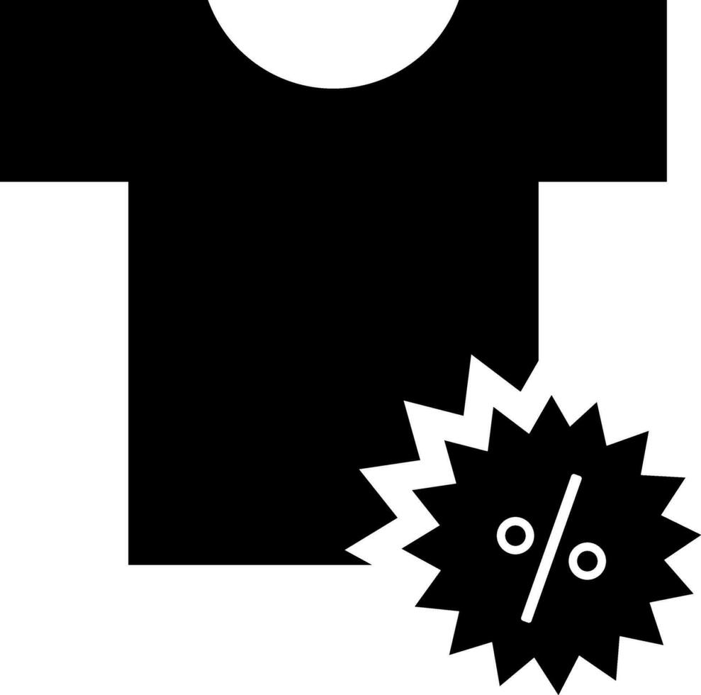 Garments or t-shirt sale discount icon in flat style. vector