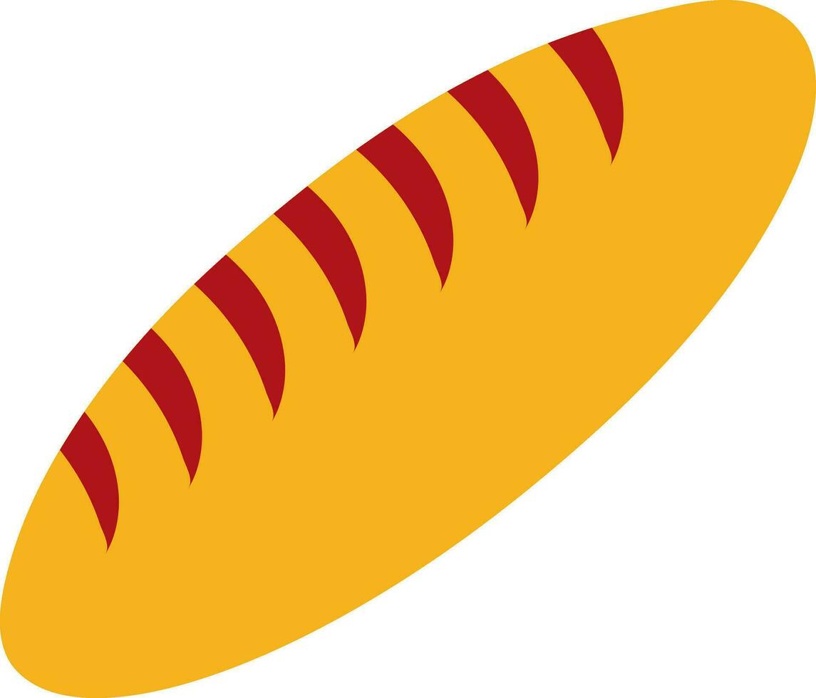 Flat style hot dog in yellow and red color. vector