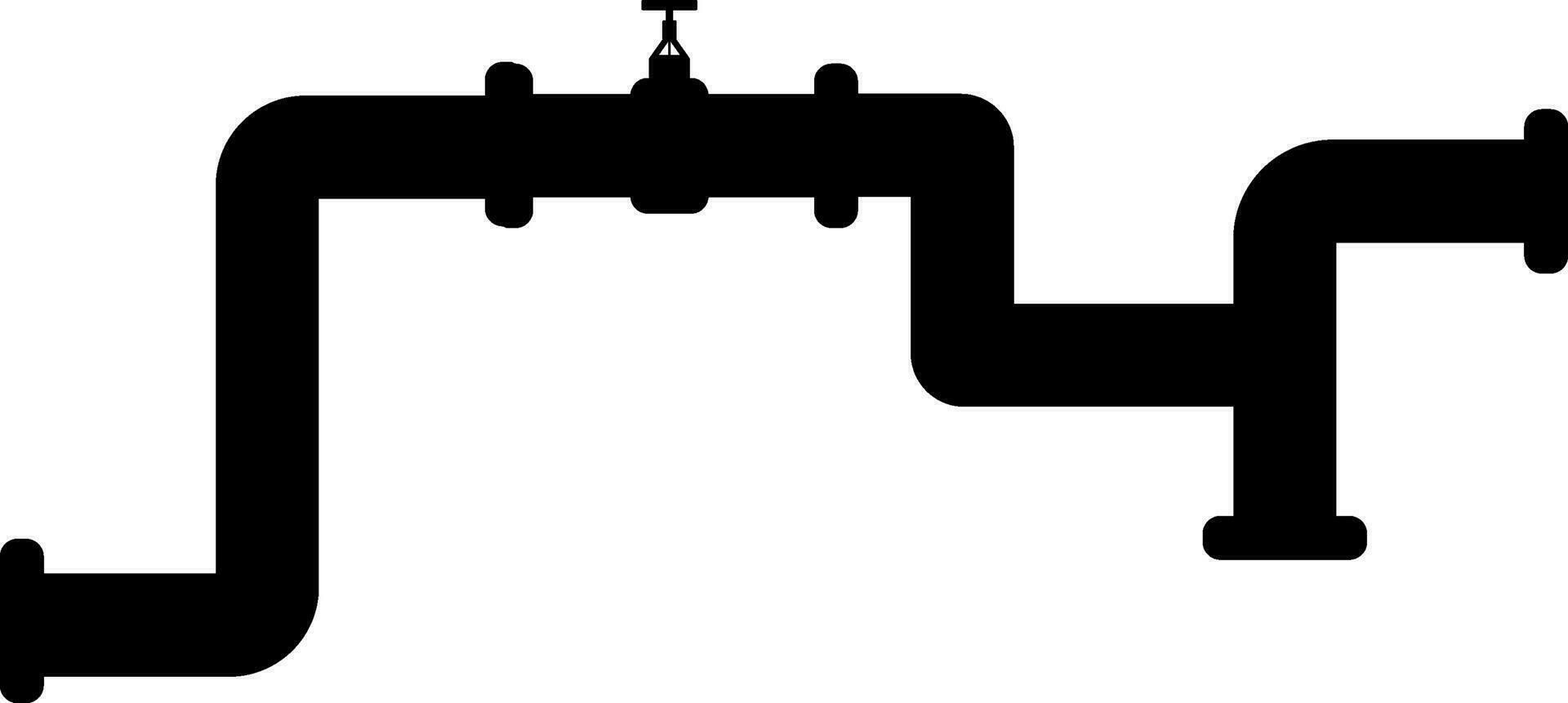 Icon of pipeline with valve in flat style. vector