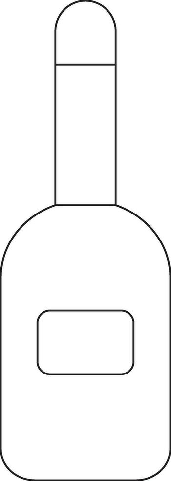Champagne Bottle Icon in Thin Line Art. vector