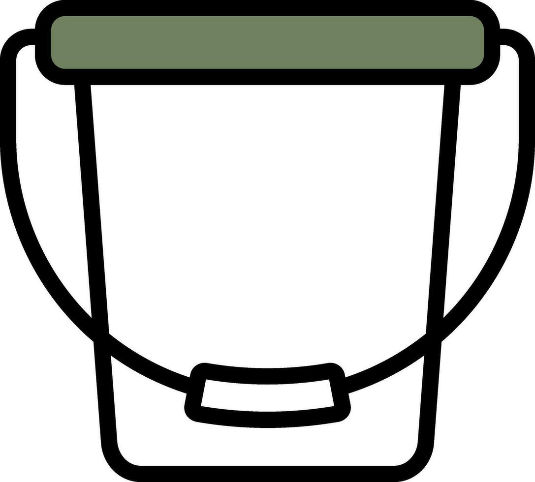 Illustration of Bucket Icon in Flat Style. vector