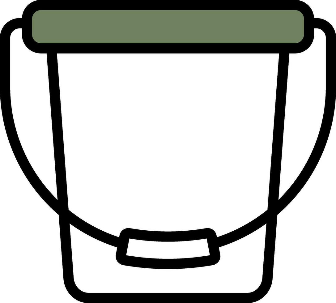 Illustration of Bucket Icon in Flat Style. vector